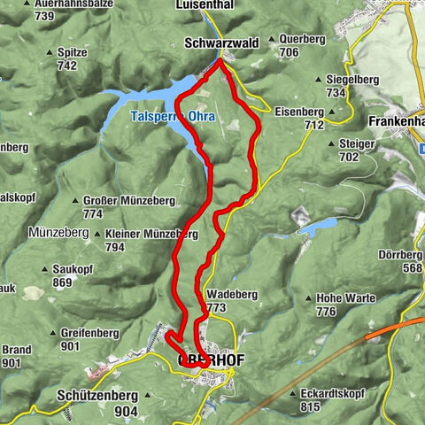Circular hike Oberhof-Luisenthal-Ohratalsperre-Oberhof