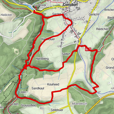 Consdorf, Luxembourg, sentiers C2 et C3 combinés