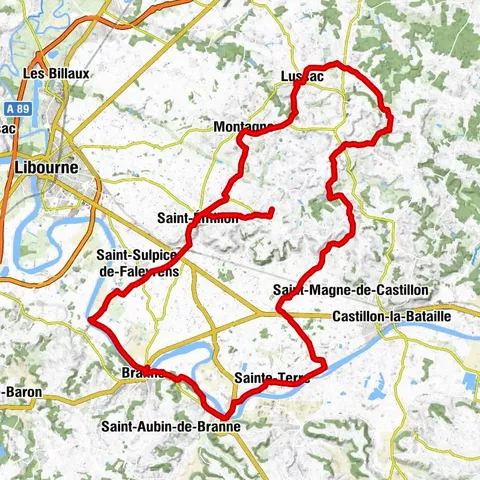 Boucle vélo : Tour du Grand Saint-Emilionnais