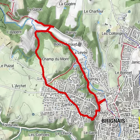 Walk to the Garon siphon bridge of the Roman Aqueduct of Gier