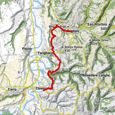 Sentiero Tanaro: Tappa 1 Dogliani (Centro Storico) - Clavesana (Loc. S. Giuseppe)
