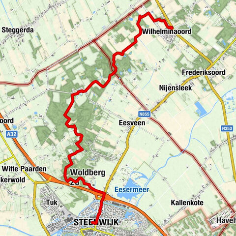 Wilhelminaoord - Eese - Woldberg - Steenwijk