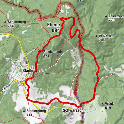 Stadlern - Hochfels - Reichenstein - Ebene