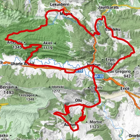 Ollo Valley ja San Miguel de Aralar - Aralarin leirintäalue Reitti 3