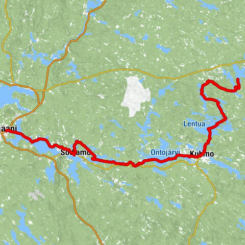 Kainuun tervareitti -vesiretkeilyreitti 180 km, 3 etappia, Kainuu