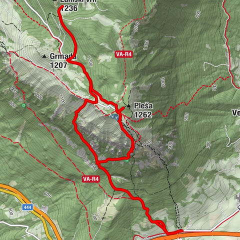 Razdrto - Pleša - Vojkova koča na Nanosu - Laniški vrh