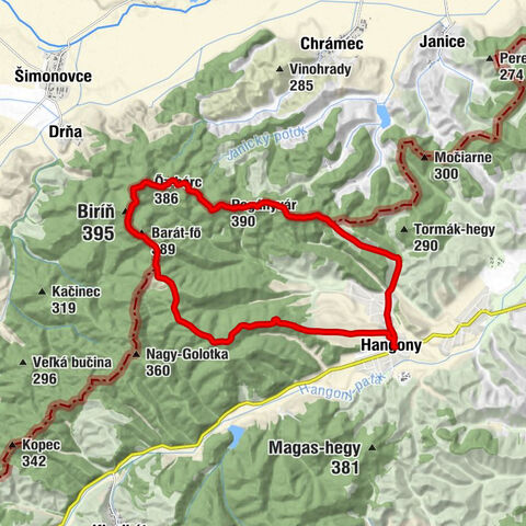 Hangony - Barát-fő - Biríň - Pogányvár