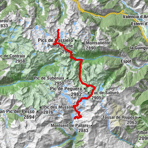 Canal De Pigolo - Refugi lliure d'Estany Gento - Tuc de Ratera - Refugi de Saboredo