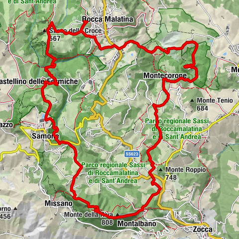 Rocca Malatina - Sasso della Croce - Monte della Riva - Pugnano