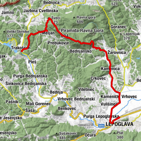 Trakošćan - Piramida Ravna Gora - Dugi vrh - Lepoglava