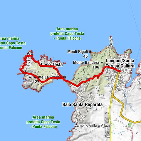 Lungòni/Santa Teresa Gallura - Monte La Torraccia - Capo Testa - Parco Giochi Piazza Padre Pio