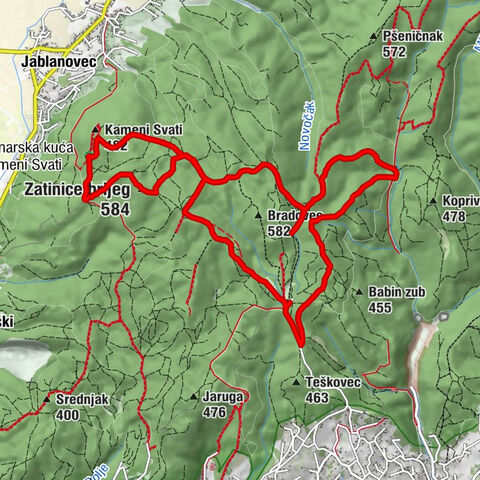 Jablanovec - Kameni Svati - Zatinice brijeg - Gradska četvrt Podsused - Vrapče