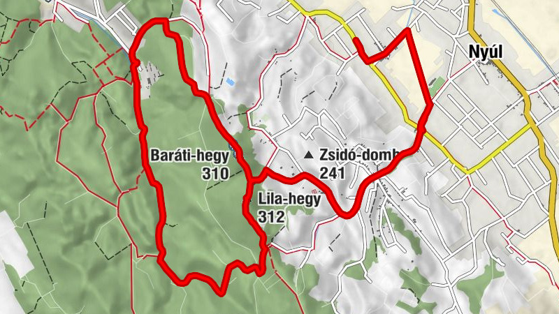 Nyúl - Baráti-nyereg - Lila-hegy - Baráti-hegy