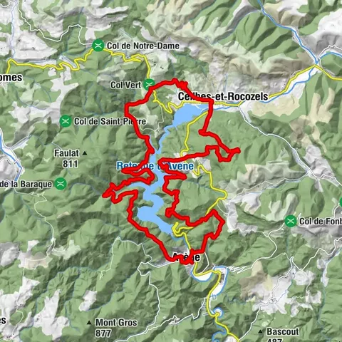 TRAIL OF THE TOUR OF THE LAC DES MONTS D’ORB - GR® DE PAYS ENTRE DEUX LACS AVÈNE - SALAGOU