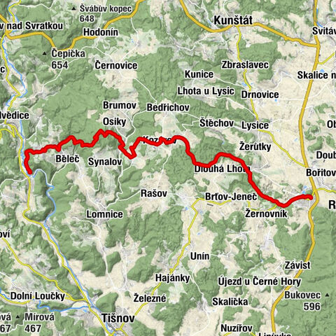 Černá Hora - Sladovna - Sýkoř - Doubravník