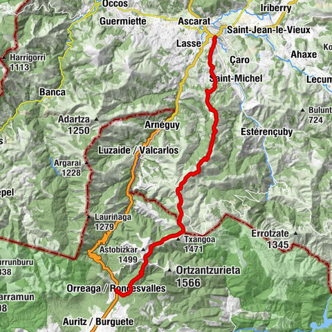 Orreaga / Roncesvalles - Burregieta - Urdanazburu - Saint-Jean-Pied-de-Port