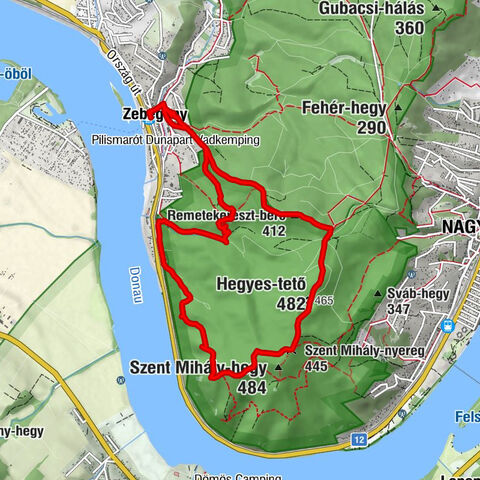 Zebegény - Hegyes-tető - Remetekereszt-bérc