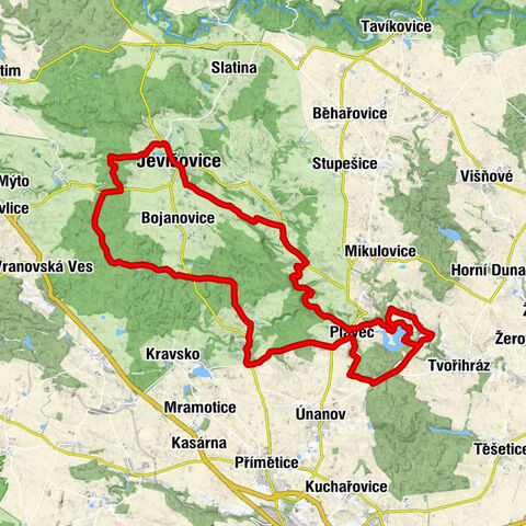 Jevišovice - sv. Josef - Vevčice - Plaveč