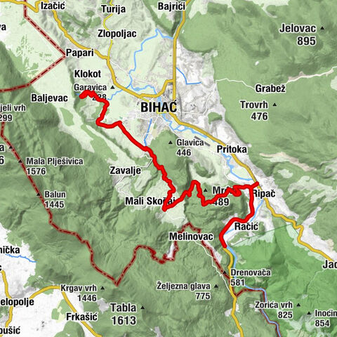 Grad Bihać - Pecikovići - Bihać - Veliki Skočaj