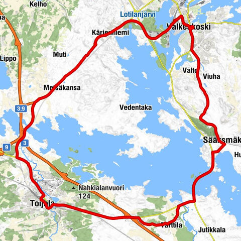 Valkeakoski - Kärjenniemi - Toijala - Sääksmäki