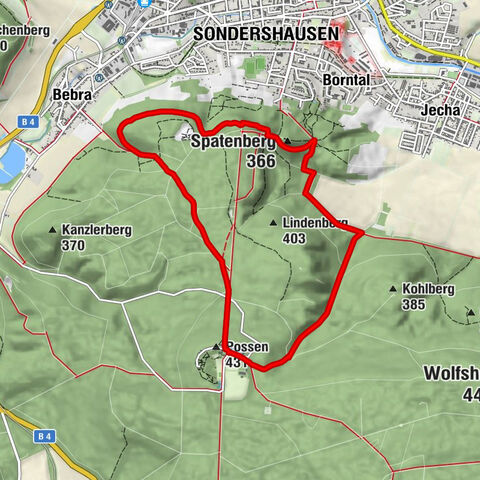 Sondershausen - Possen - Spatenberg - Dorn