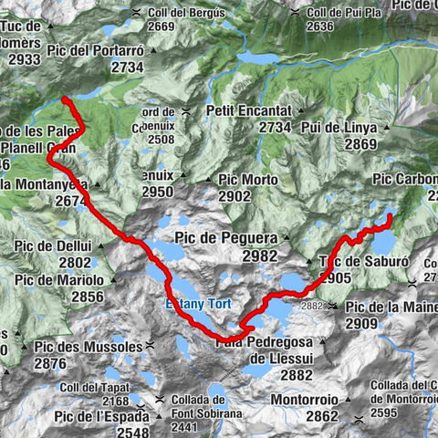 Refugi d'Estany Llong - Refugi Colomina - Collada de Saburó - Refugi Josep Maria Blanc