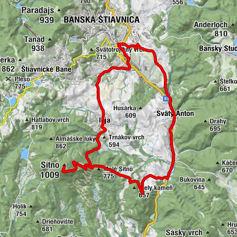 Banská Štiavnica - Malé Sitno - Sitno - Povrazník