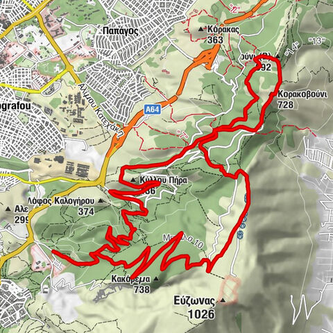 Αθήνα - Κύλλου Πήρα - Κορακοβούνι - Άγιος Γεώργιος Κουταλάς