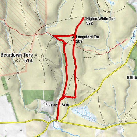 Two Bridges - Crockern Tor - Higher White Tor - Longaford Tor