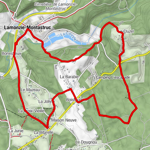 Lamonzie-Montastruc - Bonestieux - Église Notre-Dame de l'Assomption - Château Bellegarde