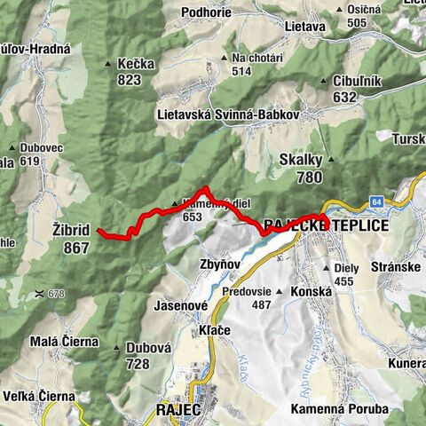 Rajecké Teplice - Pod Úhradom - Žibrid