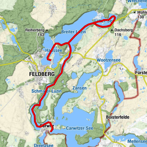 Feldberger Seenlandschaft - Scholverecken - Feldberg - Carwitz