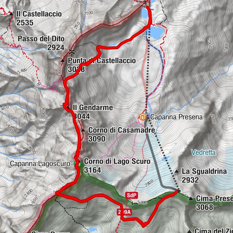 Rifugio Passo Paradiso - Il Gendarme - Corno di Casamadre - Corno di Lago Scuro