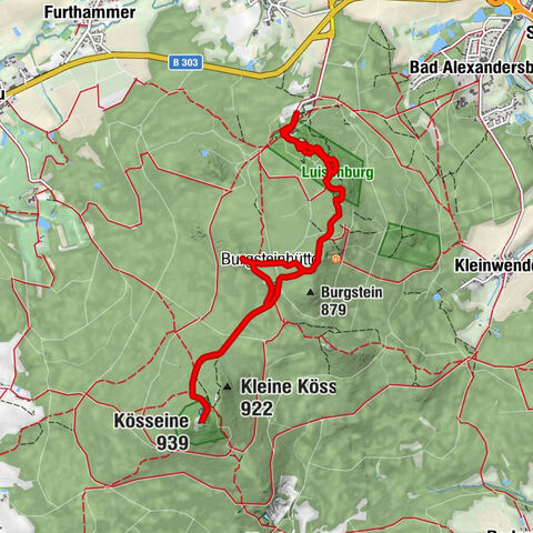 Apfelbrunnen - Burgsteinfelsen - Haberstein - Kösseine