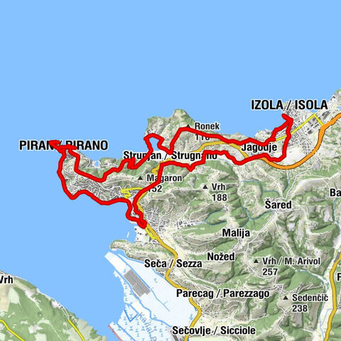 Izola, Strunjan, Piran, Portoroz, Parenzana-Radweg, Izola