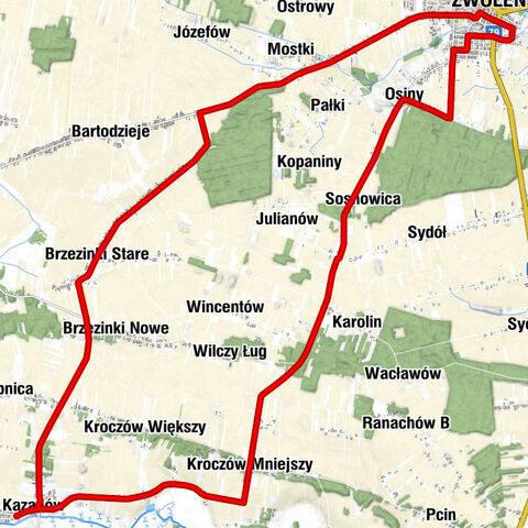 Miechów - Rynek - Zwoleń - Kościół pw. Przemienienia Pańskiego