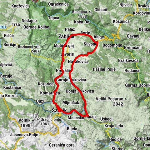 Žabljak - Junčev Do - Razvršje - Šavnik
