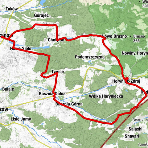 Cieszanów - Kościół pw. Świętego Wojciecha w Cieszanowie - Cerkiew Opieki Najświętszej Maryi Panny - Kościół pw. Nawiedzenia Najświętszej Maryi Panny w Nowym Bruśnie
