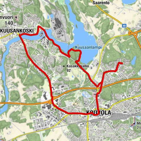 Lehtomäki - Kouvola - Kuusankoski - Kangas