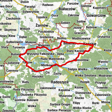Końskie - Kościół pw. Świętego Mikołaja - Kościół pw. Świętej Anny - Piaskowa Góra