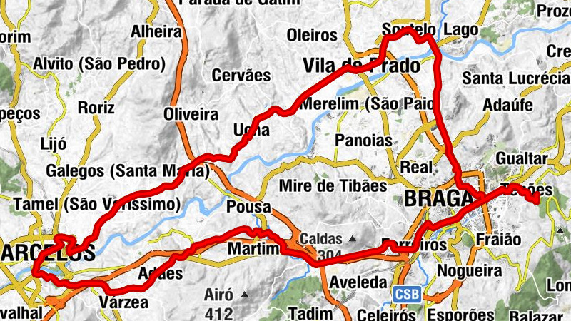 Funicular do Bom Jesus do Monte (Sopé) - Igreja de Maximinos - Igreja Matriz de Ferreiros - Capela de São Sebastião
