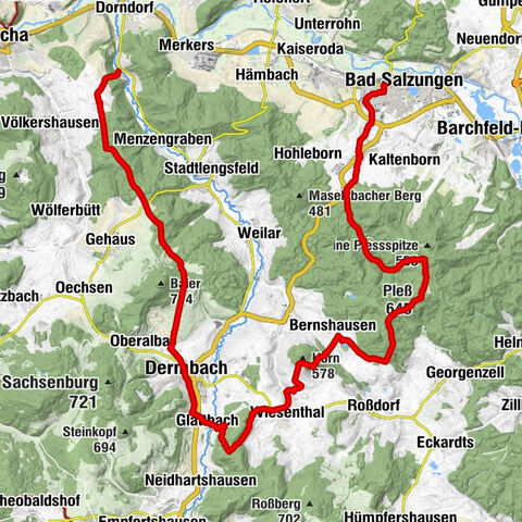 Hike from Dietlas to Bad Salzungen via the Hochrhöner