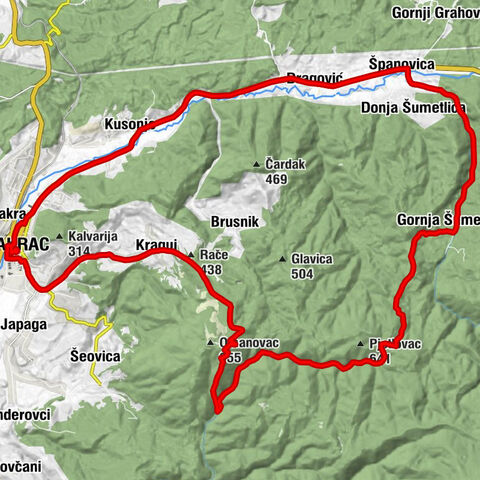 Pakrac - Kraguj - Gornja Šumetlica - Španovica