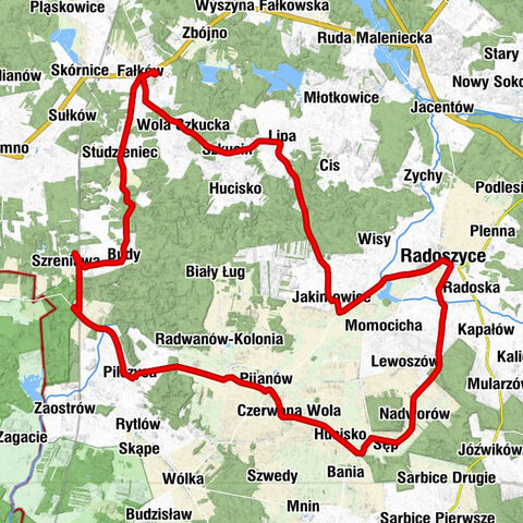 Podzamcze - Kościół pw. Świętej Trójcy - Radoszyce - Zajazd Podzamcze