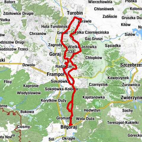 Biłgoraj - Sawina Góra - Wielka Jeżówka - Świniarki