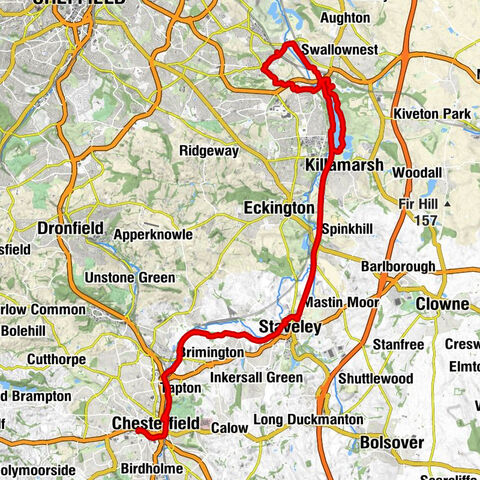 Woodhouse - Killamarsh - Staveley - Chesterfield