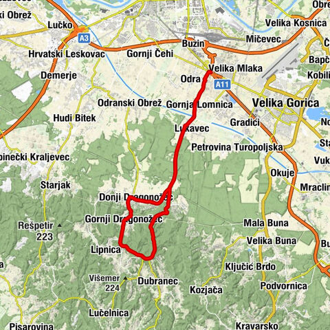 Hrašće Turopoljsko - Gornja Lomnica - Režidovka - crkva Srca Isusova i svetog Ivana Pavla II.