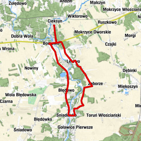 Cieksyn - Cieksynek - Borkowo - Lelewo