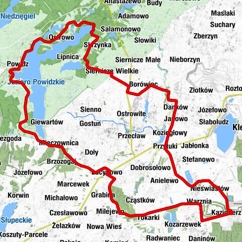 Kazimierz Biskupi - Warznia - Bochlewo Pierwsze - Tokarki Pierwsze