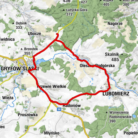 Oleszna Podgórska - Lubomierz - Gryfów Śląski - Ubocze